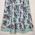 Pink Rose Y2K Floral Sleeveless Shift Dress Blue Pink Medium Chiffon Tiered Mini Sundress Photo 3