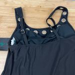 Aqua Green  Women's Black Adjustable Strap Tankini Top - Size Small - NWT Photo 3