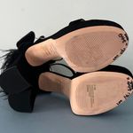 Antonio Melani Janie Black Velvet Rhinestone Bow Feather Heels Photo 7