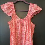 The Great Whipstitched plumeria cotton midi Maxi floral dress pink Small Photo 9