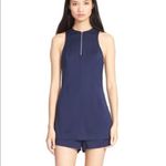 T by Alexander Wang Navy Blue Silk Twill Romper Blue Size 2 Photo 0
