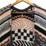 Free People Knit Long Cardigan Chunky Sweater Peach Cream Multi Sz XS-M Boho Photo 3