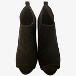 Vera Wang Simply  Black Suede Peep Toe Booties Photo 4