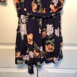 Abercrombie & Fitch Navy Blue Floral Kimono Wrap Romper Size M Tall Photo 9