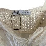 ZARA  Mixed Knit Top w/ Ties Eyelet Cami Tank Boho Cream White Women's Size Small Photo 7