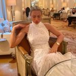 ZARA  maxi sun dress boho crochet belt lace halter flowy summer vacation Photo 2