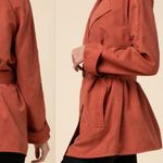 Entro Faux Suede‎ Double Breasted Trench Coat Photo 10