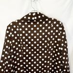 Susan Graver  Large Jacket Brown White Polka Dot Blazer Yellow Lined‎ Ruched 1198 Photo 8