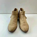 American Eagle  Boots Brown Tan‎ Suede Fringed Side Zip Womens Size 9.5 Photo 1