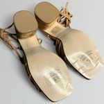 Alohas Kahlo Suede Ankle Tie Heeled Sandal in Camel Brown Size 5 Photo 6