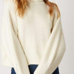Cotton Candy LA | Turtleneck Ribbed Knit Sweater in Ivory White Size M/L Size M Photo 0