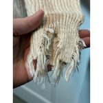 Cato  Distressed Cold Shoulder Knit Sweater Pink Heart Cream Medium Valentines Photo 2