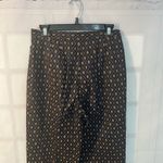 Talbots  Black Navy Gold Crest Print Stretchable Cotton Dress Pants Size 8 Photo 5