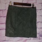 BLANK NYC  SAGE GREEN GRAY 100% SUEDE LEATHER ZIPPER BACK MINI SKIRT WOMENS 25 Photo 0