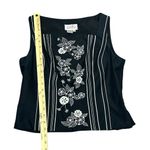 Adrianna Papell Vintage Silk Black Embroidered Floral Side Zip Blouse Size 8 Photo 6