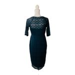 Jessica Simpson Emerald Green Lace MIDI Casual Party Church Small Dress Photo 3