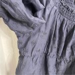 Old Navy  Womens Shirt Blouse Blue Floral Embroidered Smocked Back Size XXL Photo 5