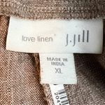 J. Jill Size XL 100% Linen Brown Capris Front Pockets Pull On Back Stretch Waist Photo 9