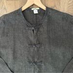 Dosa 100% Linen Crew Neck Chore Coat Jacket in Dark Brown Charcoal Size 3 M/L Gray Size M Photo 5