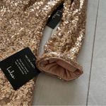 Lulus NWT  Delightful Ways Champagne Gold Sequin Dress Mini Prom Homecoming Club Photo 7