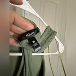 AQUA Ribbed Racerback Bodycon Dress Olive Green Sleeveless Tank Style Photo 3