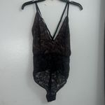 NWT AUDEN Black Rose Lace Thong Bodysuit Teddy V Photo 1