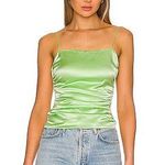 Cinq à Sept NEW Cinq a Sept Bright Green Silk Tank Top Size M Photo 1