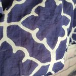 Roberta Roller Rabbit  NAVY WHITE ABSTRACT PRINTED LIGHTWEIGHT POPOVER BLOUSE L Photo 6