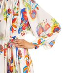 CARESTE Lucine Long Sleeve Silk Dress Insierra Floral Bianco Size 2 Flowing Photo 14