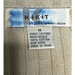 Vintage Kikit by Maurice Sasson Leather Knit sweater zipper jacket 90s Western M Tan Size M Photo 12
