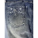 Seven7 Seven Flare Jeans Women's Size 16 Sequin Fancy Pocket  Distressed Medium Wash Photo 2
