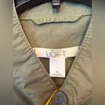 Loft  Lightweight Cinch Waist Military Utility Olive Green Jacket Medium Photo 1