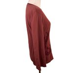 Patagonia Women's Maroon Jersey Tunic Floral Accents Long Sleeve Shirt Size M Photo 3