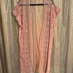 Vivid Importers Of NY Mauve Pink Boho Lace Kimono Duster Coverup XL Photo 0