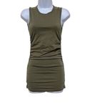 n:philanthropy Revolve  Buenos Tank Top Olive Green Ruched Side Crewneck XS NWT Photo 3