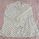 Just living white anchor print button up roll tab sleeve shirt, size L marine Photo 9