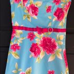 J.T.B. Floral Strapless Dress‎ Blue Size 8 Photo 2