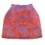 Urban Outfitters Women’s red purple print fuzzy fitted mini skirt Photo 1
