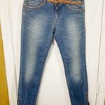 Replay women's size 28 belted tapered slit leg "KIMDON" Kim Kardashian jeans Blue Photo 7