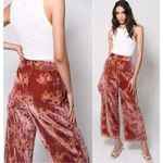 Hutch  Women's Velvet Floral Flowy Wide Leg Romantic Boho Chic Wide Leg Pants  XS Photo 2