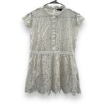 Rachel Zoe RTR Jamie White Floral Lace Short Sleeve Mock Neck Top Sz 12 Photo 2