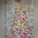 Lucy Paris  Michaela Halter or V-Neck Dress Pink Yellow Blue Floral Size Small Photo 8