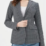 Banana Republic Women's Black Long and Lean Bi-Stretch Gingham Blazer size 12 Photo 0