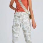 Anthropologie Sanctuary Camo Linen Cargo Pants Stretch Waist Drawstring Sz XS Photo 0