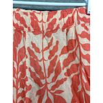 Rachel Zoe Womens Pants L Coral Leaf Pattern Linen Tropical Summer Photo 1