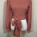 Chriselle X J.O.A Patina Stripe‎ Wrap Top S Orange Photo 0