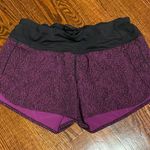 Lululemon Purple Black Printed Speed Shorts Photo 0