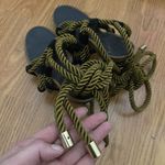 Diane Von Furstenberg DVF  Gold rope tie gladiator Heels size US 6 Photo 6