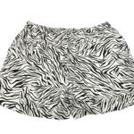 Cynthia Rowley  Black White Linen Zebra Animal Print Drawstring Shorts Size 2X Photo 1