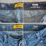 Set/2 MEK Denim Keros Skinny Super Bell Low Rise Flare Jeans Patchwork Dk Rinse Blue Size 24 Photo 8